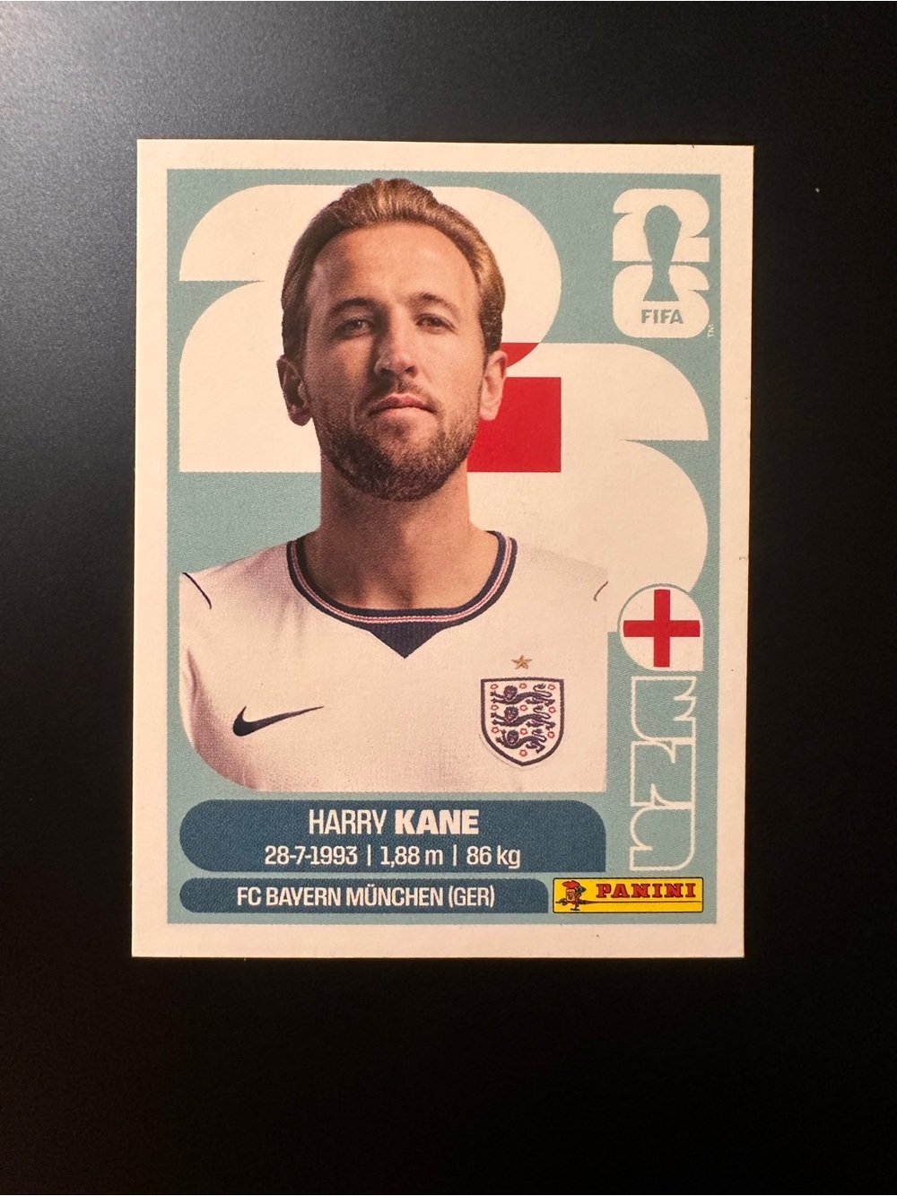 Panini Harry Kane Soccer Collectible Card - White Boarder